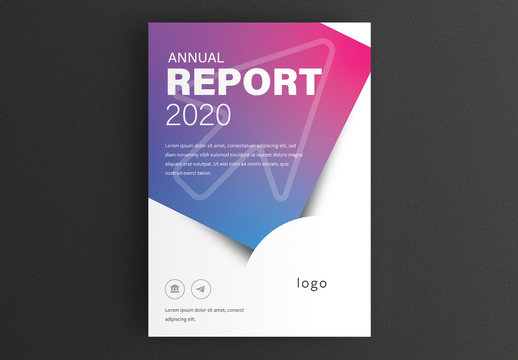 Report Cover Layout with Arrow and Typographic Accents