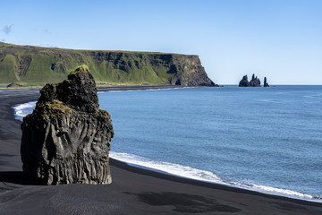 volcanic rock formation of Dyrholaey near Vik in southern Iceland