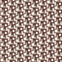 Seamless pattern with simple geometric ornament. Repeated creative puzzle mosaic background. Modern surface texture