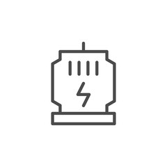 Port charger line outline icon