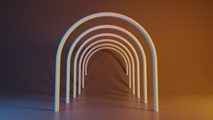 Abstract background. Primitive geometric shapes. Cylinder podium. 3d rendering.