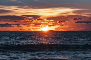 Landscape of paradise tropical island beach, sri lanka. beautyful sunset shot