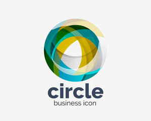 Circle abstract design logotype, round vector logo design template, internet icon with twist or spiral effect