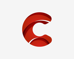 Letter C logo business icon design. Minimal flowing concept.