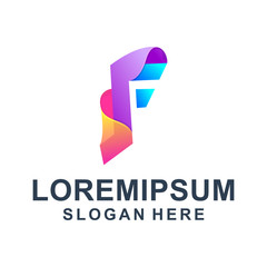 Colorful Abstract Letter F Logo Design