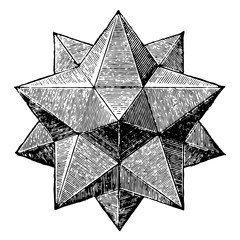Fototapeta Small Stellated Dodecahedron vintage illustration. obraz