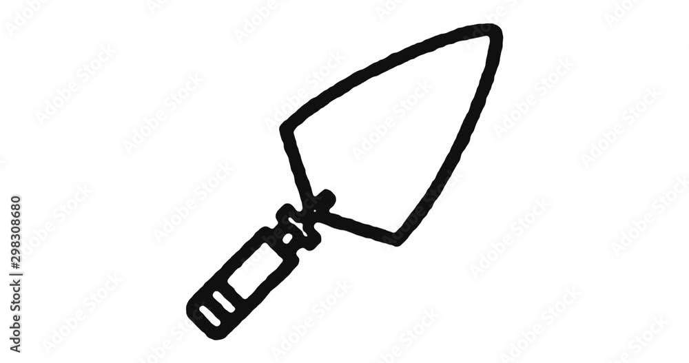 Poster construction outline icon animation footage/video. hand drawn like symbol animated with motion graph