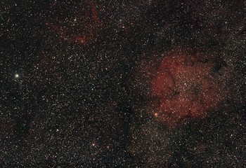 Elephant trunk nebula with black sky