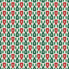 Christmas traditional colors hollow and solid triangles. Repeated figures wallpaper. Ethnic ornamental motif.