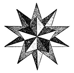 Stellated Dodecahedron vintage illustration.