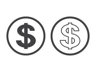 dollar symbol isolated on white background. Vector
