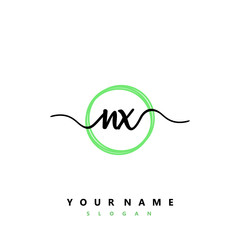 NX Initial handwriting logo vector	