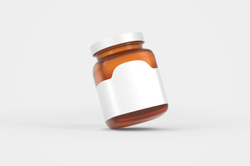 Jam Jelly Jar Packaging Blank White Mockup