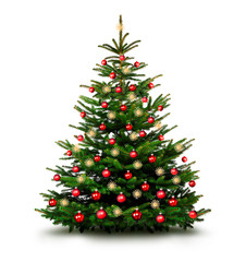 Obraz na płótnie Canvas Glänzend Dekorierter Weihnachtsbaum mit Weihnachtskugeln