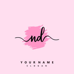 ND Initial handwriting logo vector	