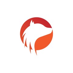 Creative circle fox logo vector. Round fox logo template