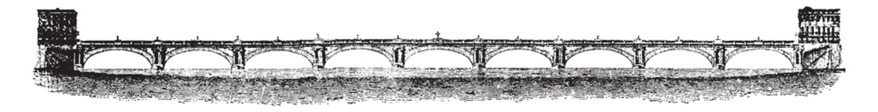 Waterloo Bridge, vintage illustration.