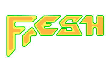 fresh word lettering vector illustration