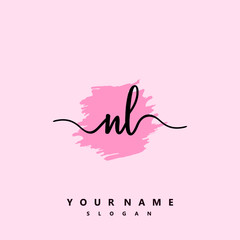 NL Initial handwriting logo vector	
