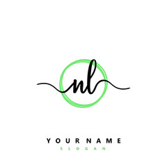 Fototapeta premium NL Initial handwriting logo vector 