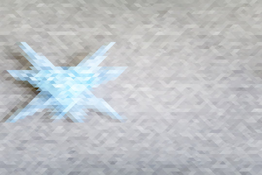 Background of gray triangles with a blue star on the left