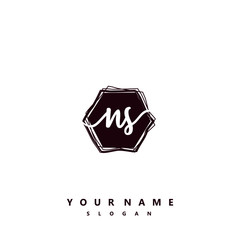 NS Initial handwriting logo vector	