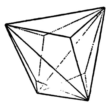 Triakis-tetrahedron vintage illustration.
