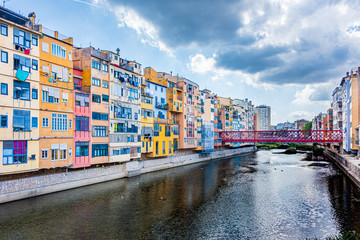 Fototapeta premium River side view from Girona Spain