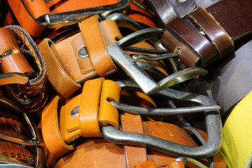 metallic buckles of belt