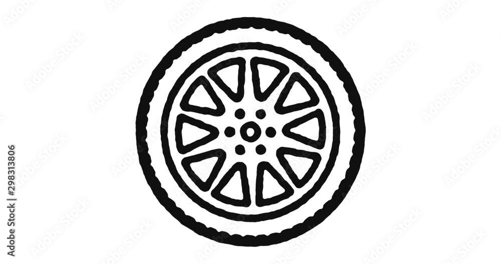 Poster car service outline icon animation footage/video. hand drawn like symbol animated with motion graphi