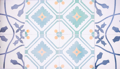 Tiles. Texture of ceramic tiles in oriental turkish style. Turkish ceramic tiles lined on the wall. (not seamless)