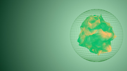 Illustration wireframe Globe motion spin flickering plexus digital innovation technology future fintech business international world global communication network blockchain decentralize transaction