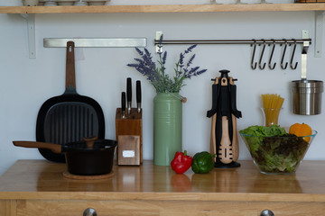 Kitchen Cooking Equipment on the table