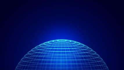 Illustration wireframe Globe motion spin flickering plexus digital innovation technology future fintech business international world global communication network blockchain decentralize transaction