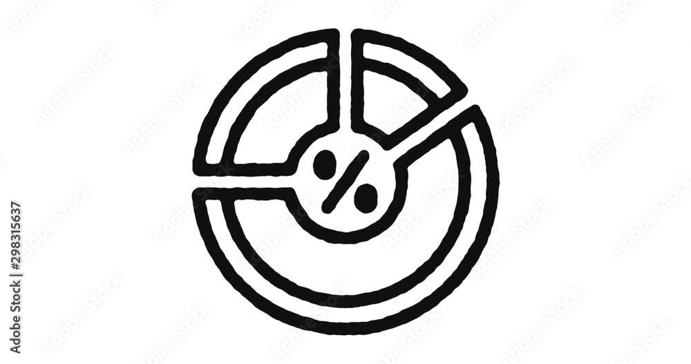 Poster financial chart outline icon animation footage/video. hand drawn like symbol animated with motion gr