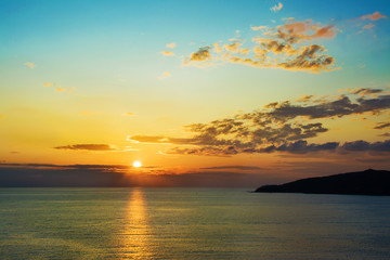 piękny zachód słońca nad morzem Adriatyckim