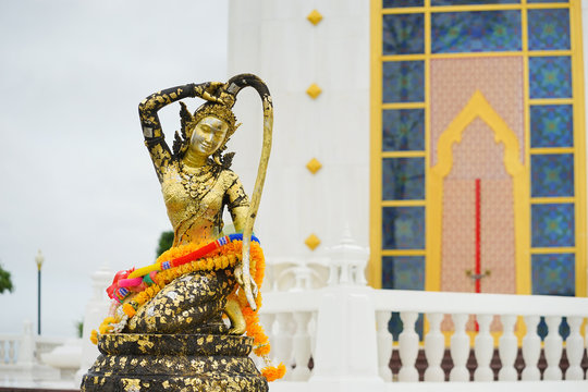 Phra Mae Thorani statue. Phra Mae Thorani is a goddess from Buddhist mythology in Southeast Asia. One of tousist attractions in Thailand.