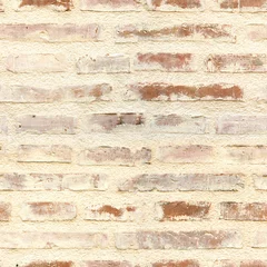 Fotobehang Baksteen textuur muur Naadloze textuur van warm licht rode bakstenen muur uit Sevilla, Spanje