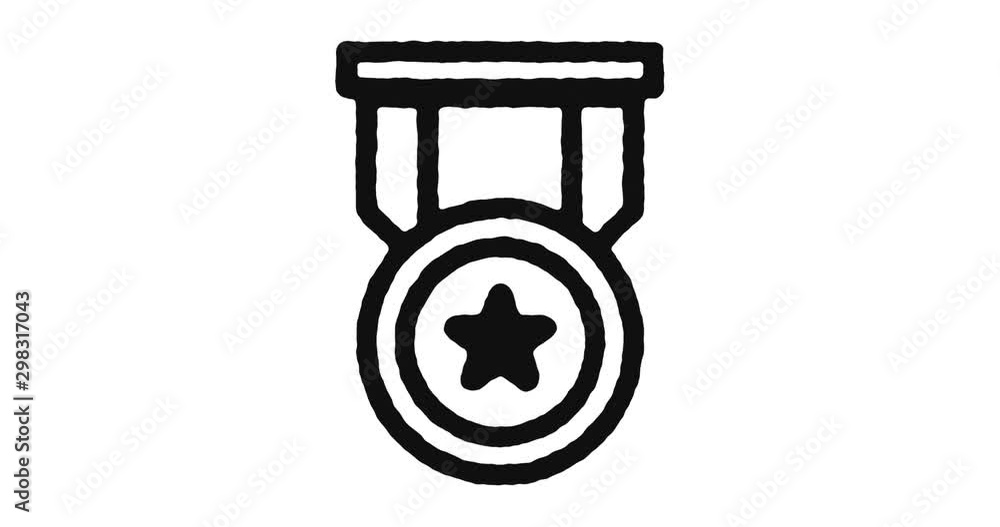 Poster ranking outline icon animation footage/video. hand drawn like symbol animated with motion graphic, c