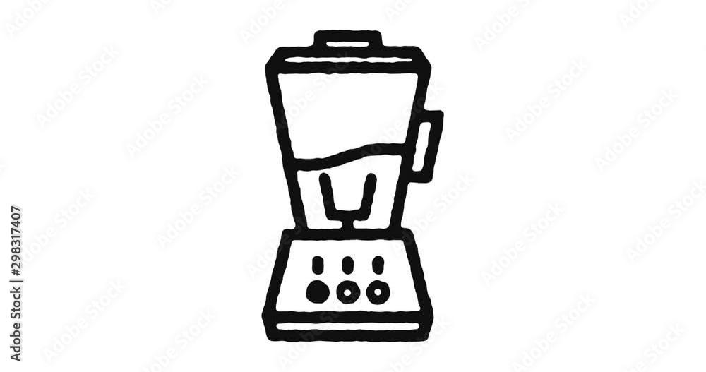 Poster blender outline icon animation footage/video. hand drawn like symbol animated with motion graphic, c