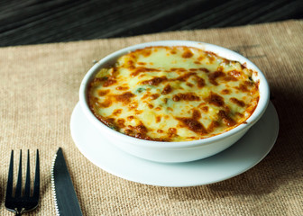 Spinach lasagna with cheese Italian food style , Vegetarian lasagna