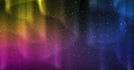 Seamless video loop - multicolour aurora in a clear night sky with twinkling stars - 3D-render - ProRes - Powered by Adobe