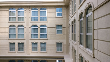Fototapeta premium View of atrium from a room window. Atria were a common feature in Ancient Roman dwellings, providing light and ventilation to the interior.