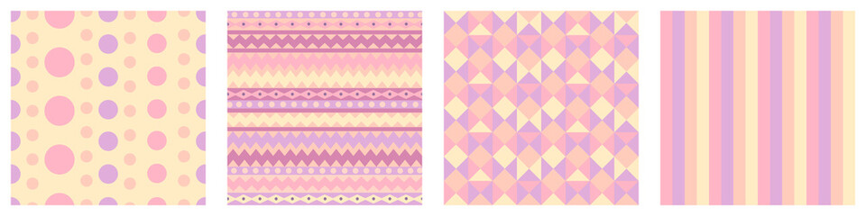 Vector set of geometric seamless patterns	