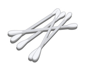 cotton swabs realistic vector illustration isolated