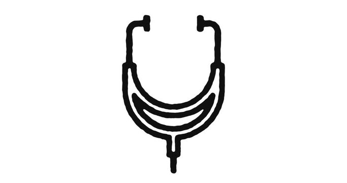 Doctor outline icon animation footage/video. Hand drawn like symbol animated with motion graphic, can be used as loop item, has alpha channel and it's at 4K video resolution.