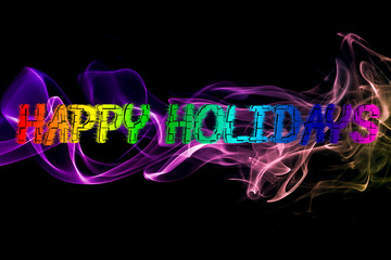 Happy Holidays Abstract Smoke Background