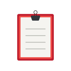 Icon clipboard checklist or document with checkmark with text in flat style