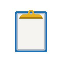 Icon clipboard checklist or document with checkmark with text in flat style