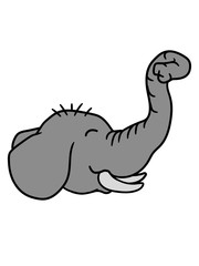 kopf elefant glücklich niedlich süß klein kind baby rüssel dickhäuter clipart design cool sitzend dick zoo tier afrika savanne gemalt comic cartoon